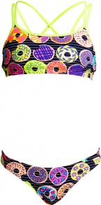 Funkita Dunking Donuts Criss Cross Two Piece Girls Funkita Dunking Donuts Criss Cross Two Piece Girls