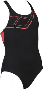 Arena Essentials Swim Pro Back One Piece Junior Black/Fluo Red