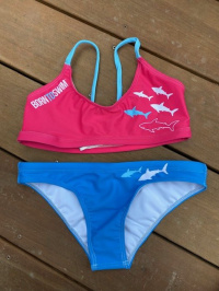 BornToSwim Sharks Bikini Blue/Pink