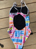 BornToSwim Logo Swimsuit Rainbow