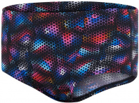 Speedo Kaleidoscope V 17cm Club Training Allover Brief Black/Blue/Light Adriatic/Fluo Tangerine