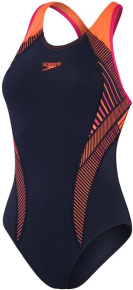 Speedo Placement Laneback True Navy/Electric Pink/Volcanic Orange