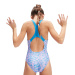 Speedo Printed Medalist Girl Baja Blue/Neon Violet/White