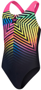 Speedo Digital Placement Splashback Girls Black/Lemon Drizzle/Flare Pink Speedo Digital Placement Splashback Girls Black/Lemon Drizzle/Flare Pink