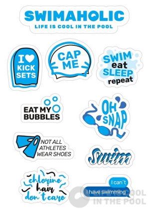 Pegatinas Swimaholic Swimming Stickers