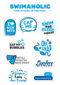 Pegatinas Swimaholic Swimming Stickers