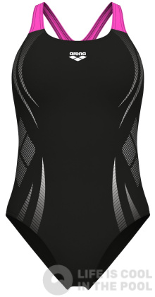 Arena Poseidonia Swim Pro Back Black/Shocking Pink