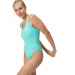 Speedo Textd Belted Deep U-Back 1 piece Blue