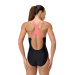 Speedo Medley Logo 1 Piece Black/Salmon Pink