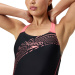 Speedo Medley Logo 1 Piece Black/Salmon Pink