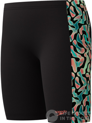 Speedo Digital Allover Panel Jammer Black / Green / Red