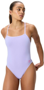 Speedo Solid V-Back 2.0 Swimsuit Bright Lavender